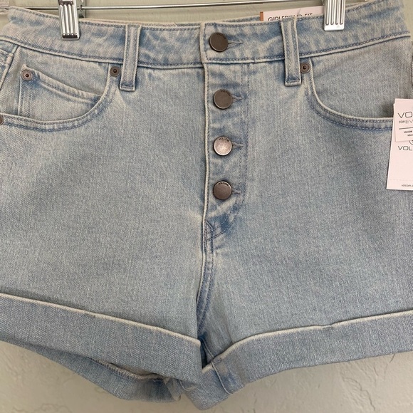 NWT VOLCOM Girlfriend high-rise VOL Stone Shorts size 27 - Picture 4 of 11